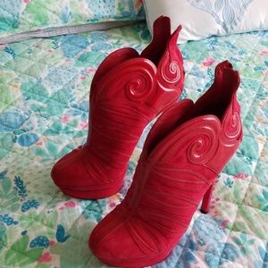 Brian Atwood red booties